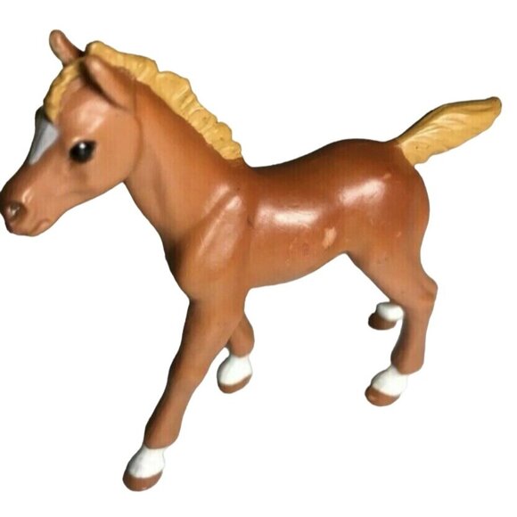 Vintage Walking Colt Toy Figurine Toy Safari RETIRED Red Blonde White Pony - Picture 1 of 8